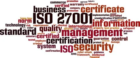 Iso 27001 word cloud Stock Illustration