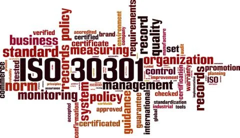 ISO 30301 word cloud Illustrazione stock