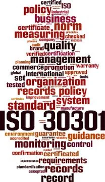 ISO 30301 word cloud Stock Illustration