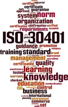 ISO 30401 word cloud 스톡 일러스트