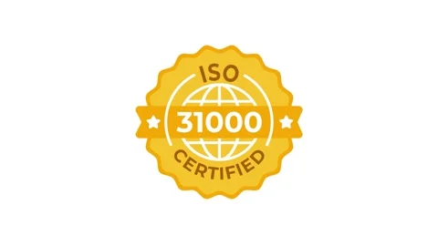 ISO 31000 and generic ISO certifications on white and green screen Stock Footage 309522933