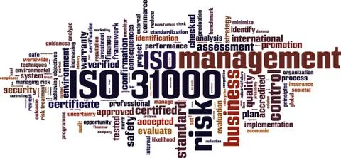 Iso 31000 word cloud Stock Illustration