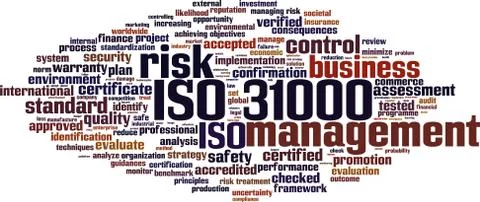 Iso 31000 word cloud Stock Illustration