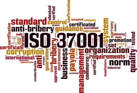 ISO 37001 word cloud Stock Illustration