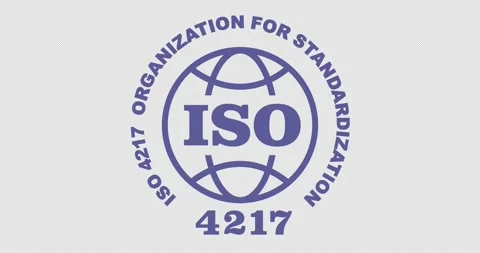 ISO 4217 certified medal, codes for representation of currencies Stock Footage 291098270
