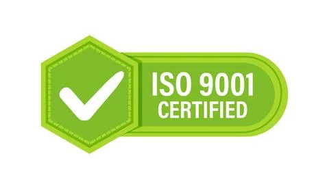 ISO 9001 Quality Management Certification Badge. Vector illustration Stock Illustration