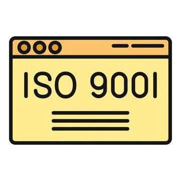Iso 9001 quality management system certification standard web browser icon Stock Illustration