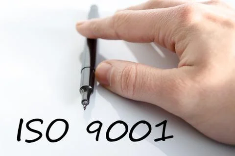 Iso 9001 text concept Stock Photos