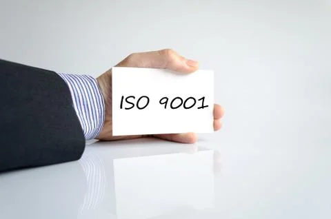Iso 9001 text concept Stock Photos
