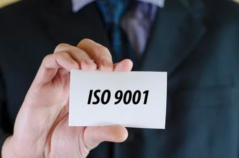 Iso 9001 text concept Stock Photos