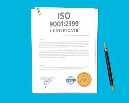 Iso certificate validates international standards Illustrazione stock