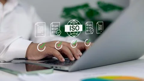 ISO Certification and Quality Standard Compliance with Document Checklist Stock Photos