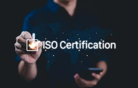 ISO certification approval concept. Stock Photos