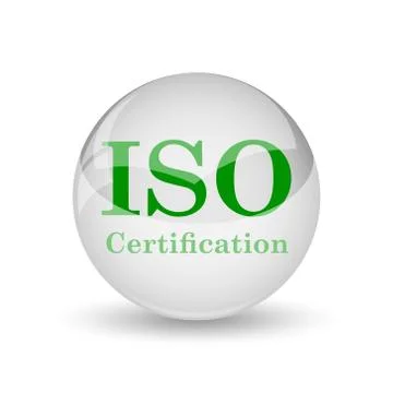 ISO certification icon. Internet button on white background.. Stock Illustration