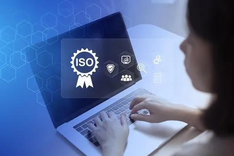 ISO Certification of standards quality control assurance business technology  Stock Photos