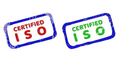 ISO CERTIFIED Bicolor Rough Rectangle Stamps with Rubber Styles Stock Illustration