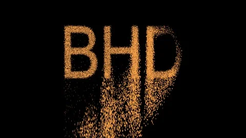 ISO code currency BHD appears from the sand, then crumbles. Alpha channel Stock Footage 90611680