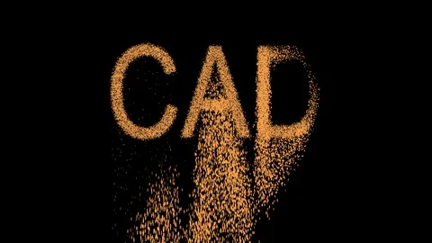 ISO code currency CAD appears from the sand, then crumbles. Alpha channel Video stock 90612968