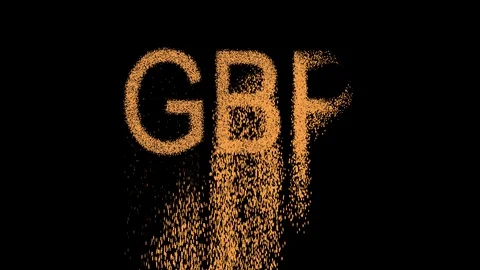 ISO code currency GBP appears from the sand, then crumbles. Alpha channel 스톡 동영상 90649425