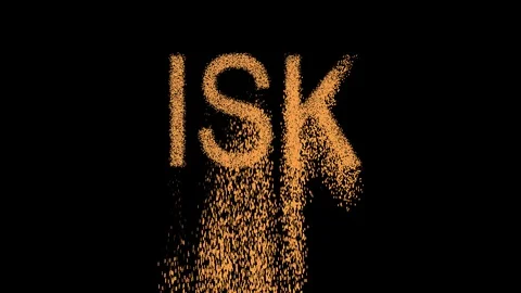ISO code currency ISK appears from the sand, then crumbles. Alpha channel 스톡 동영상 90686549
