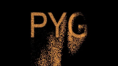 ISO code currency PYG appears from the sand, then crumbles. Alpha channel Stock Footage 90687881