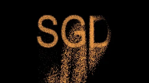 ISO code currency SGD appears from the sand, then crumbles. Alpha channel 스톡 동영상 90688201