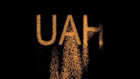 ISO code currency UAH appears from the sand, then crumbles. Alpha channel 스톡 동영상 90688432