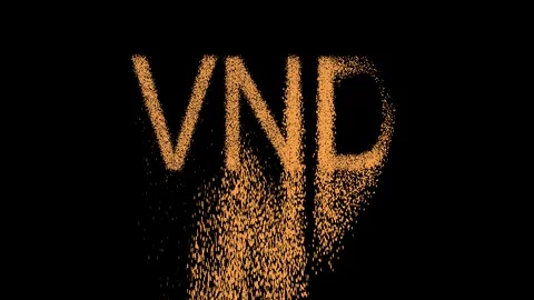 ISO code currency VND appears from the sand, then crumbles. Alpha channel 스톡 동영상 90688468