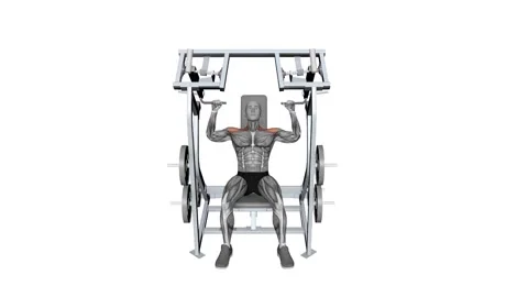 Iso Lateral Shoulder Press Both Arms fitness exercise workout animation vide Видео 258821598
