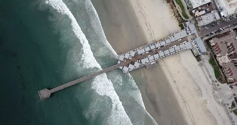 Iso Overhead View of PB Pier Locked Down Shot 4K Stock Footage 111308288
