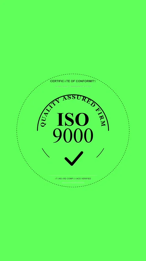 ISO quality assured firm certification seal Stock Footage 328492856