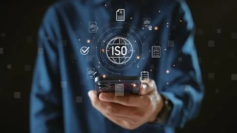 ISO quality control process, iso business international quality assurance c.. Stock Photos