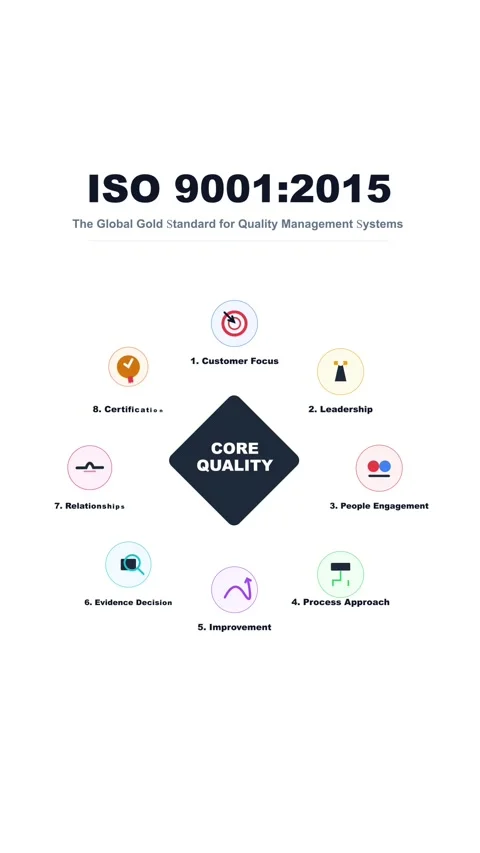  ISO quality management system infographic design Stock Footage 328492857