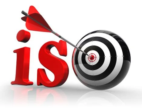 Iso red word with target Stock Illustration