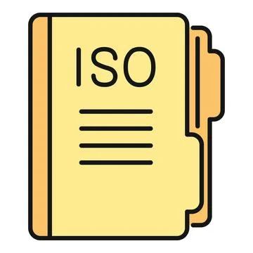 Iso standard folder icon identifying quality management document 스톡 일러스트