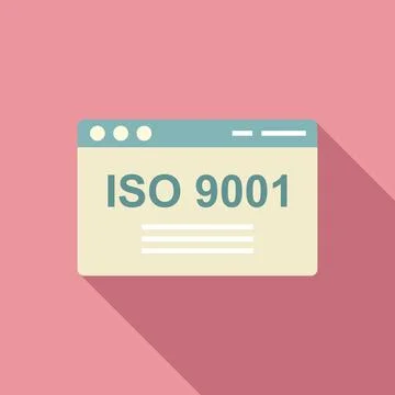 Iso standard icon flat . Quality policy Stock Illustration