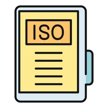 Iso standard quality management document compliance icon Illustrazione stock