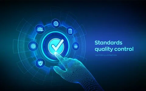 ISO standards quality control assurance warranty business technology concept. イラスト素材