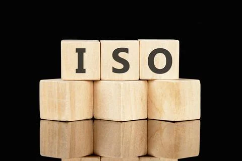 ISO standards quality control concept. Internet Business, Technology. ISO wri Stock Photos