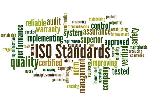 ISO Standards, word cloud concept Stock Illustration