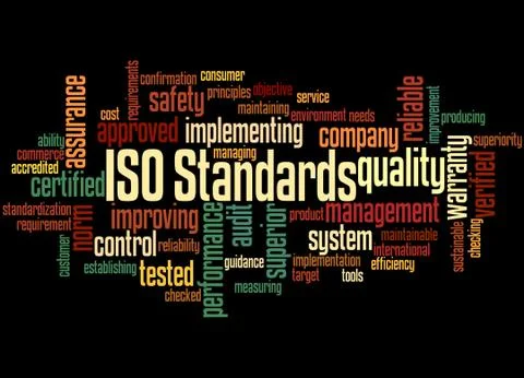 ISO Standards, word cloud concept Stock Illustration