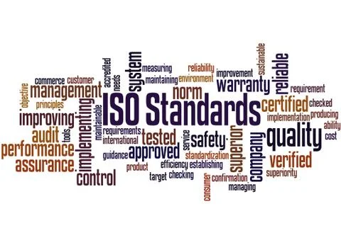 ISO Standards, word cloud concept Stock Illustration