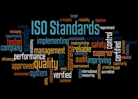 ISO Standards, word cloud concept Stock Illustration