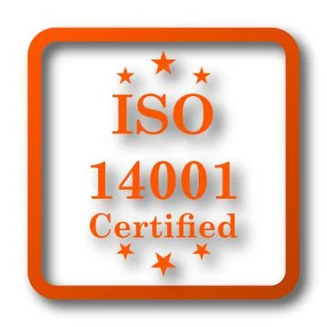 ISO14001 icon. Internet button on white background.. Stock Illustration