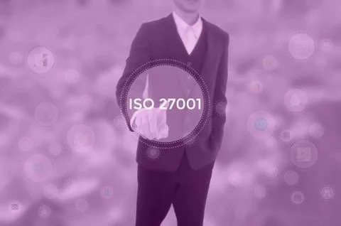 Iso27001 specifying for an information security management system - business  Stock Photos