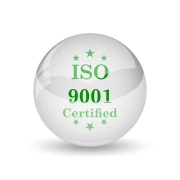 ISO9001 icon. Internet button on white background.. Stock Illustration