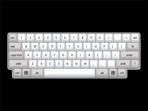 Isoated computer keyboard layout - realistic illustration Stock-Illustration