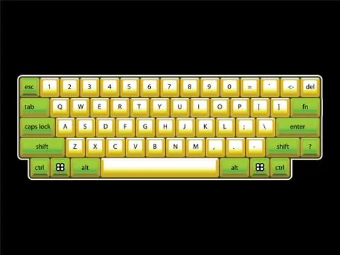 Isoated computer keyboard layout - realistic illustration Stock Illustration