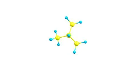 Isobutane molecular structure isolated on white Stock Illustration