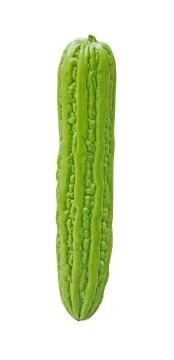Isolate Bitter Gourd on White Background Stock Photos